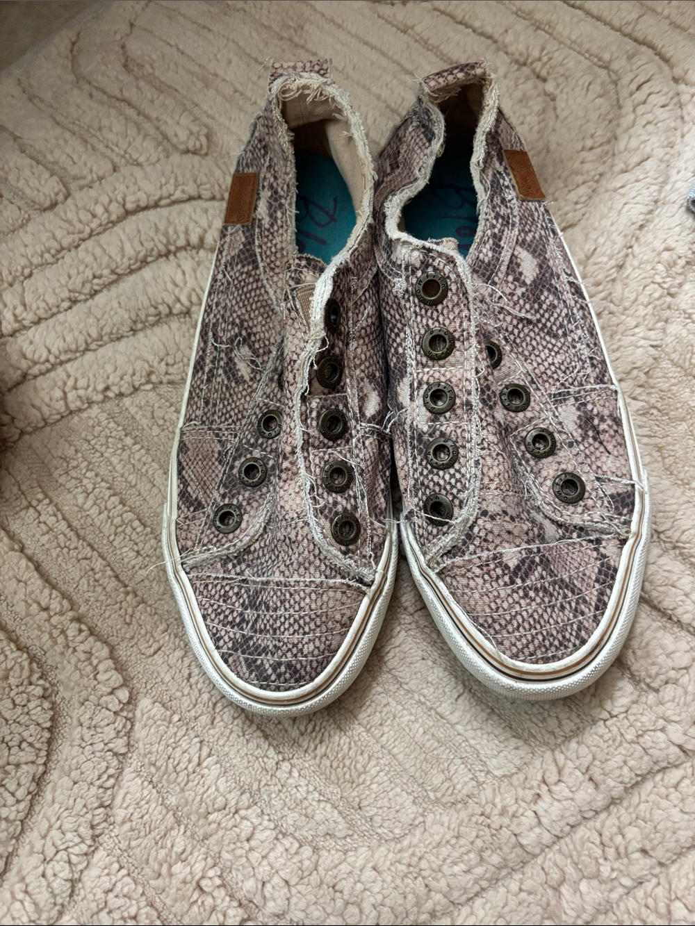 Blowfish Slip-On Sneakers in Taupe Snake Print